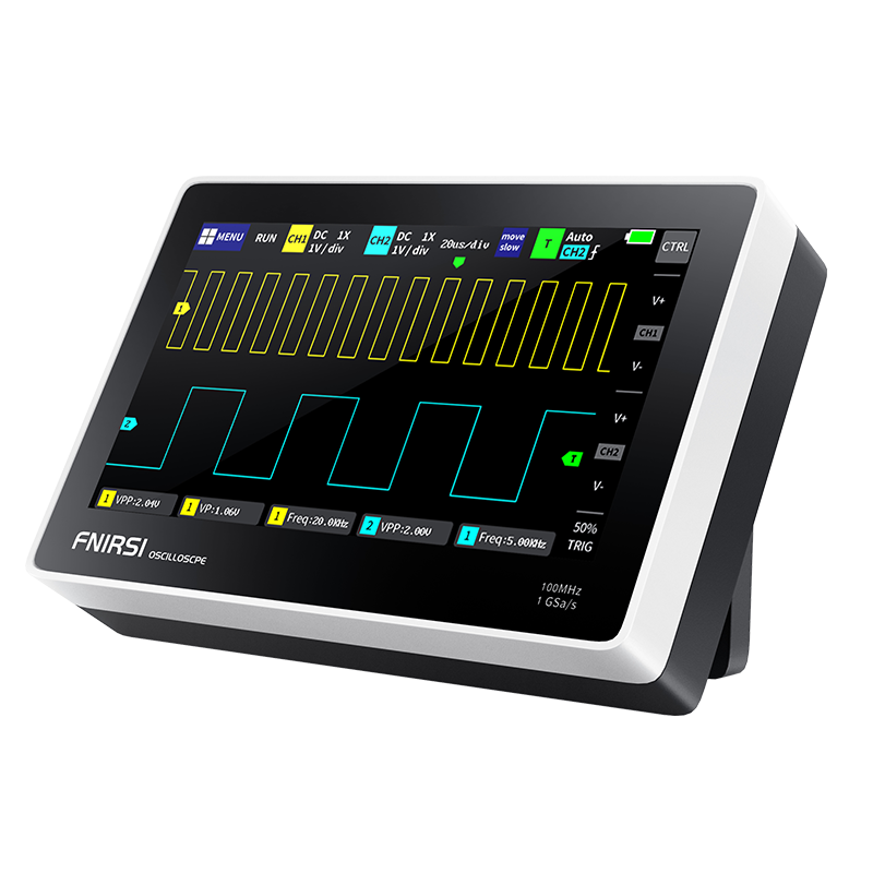 FNIRSI-1013D平板数字示波器双通道100M带宽1GS采样小型便携式