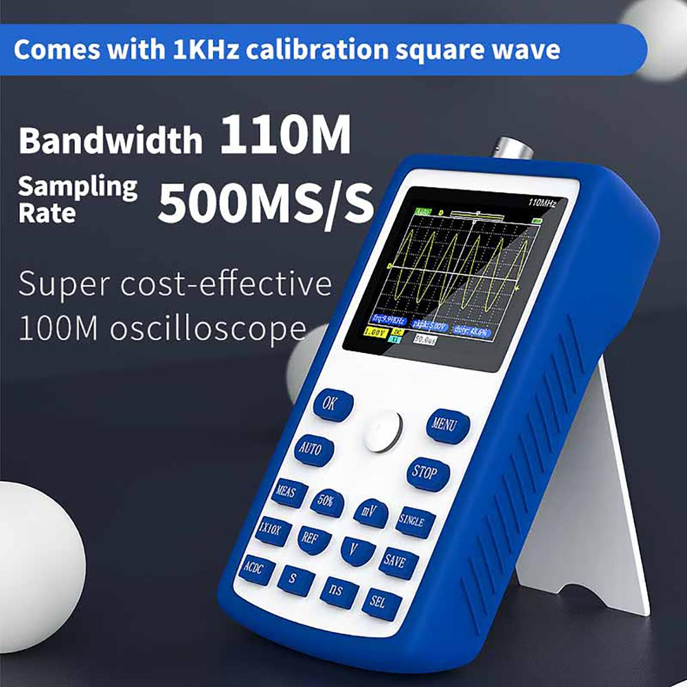 FNIRSI-1C15手持便携数字示波器110M带宽500MSps采样率多功能